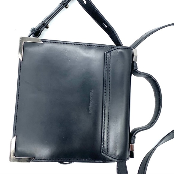 Mackage Rubie Black Green High Gloss Leather Shoulder Crossbody Bag - Picture 9 of 13